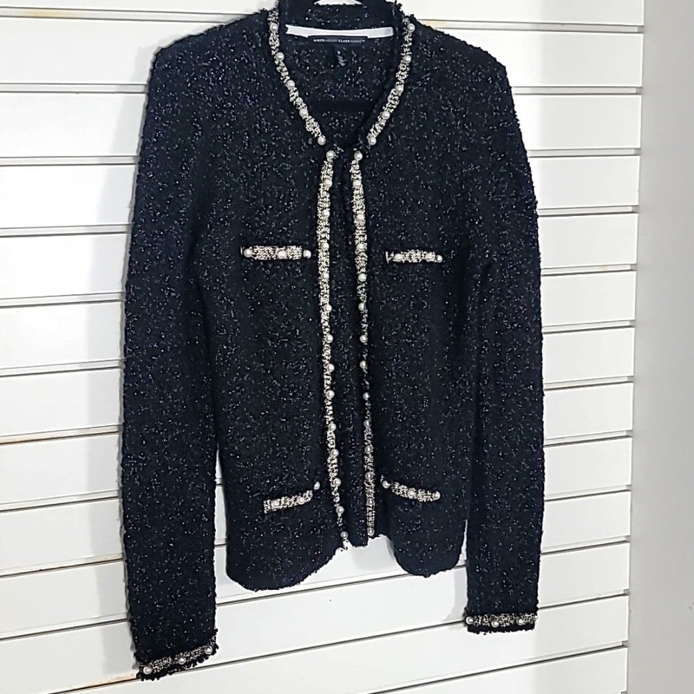 White House Black Market  Medium  Black/ Gold With Pearls (Price Firm)